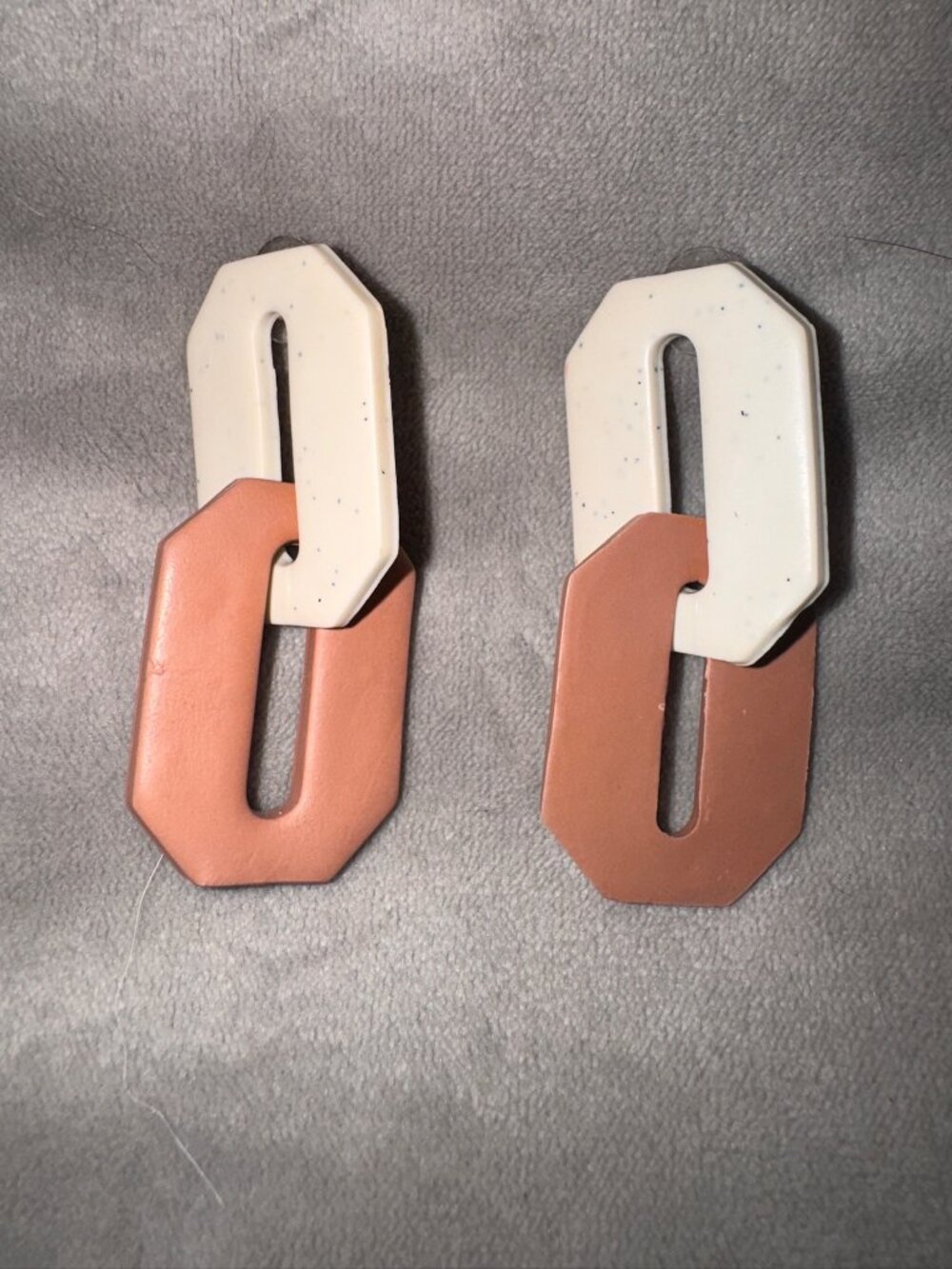 Handcrafted Hexagonal Polymer Clay Earrings